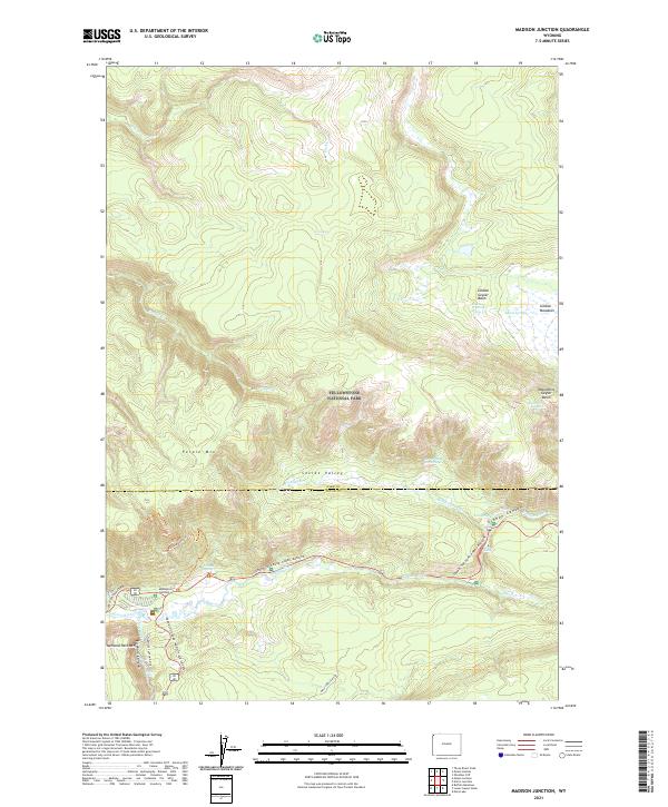 USGS US Topo 7.5-minute map for Madison Junction WY 2021