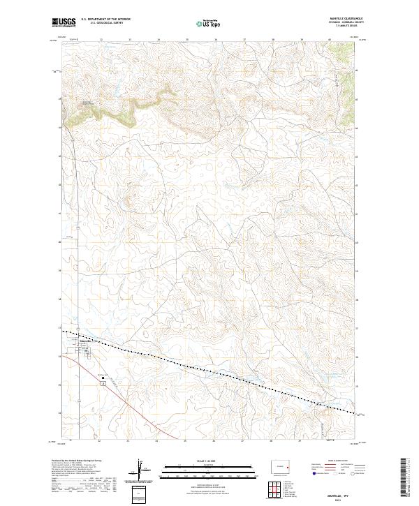 USGS US Topo 7.5-minute map for Manville WY 2021