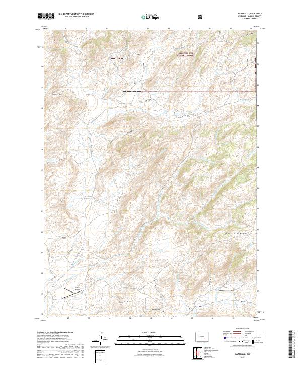 USGS US Topo 7.5-minute map for Marshall WY 2021