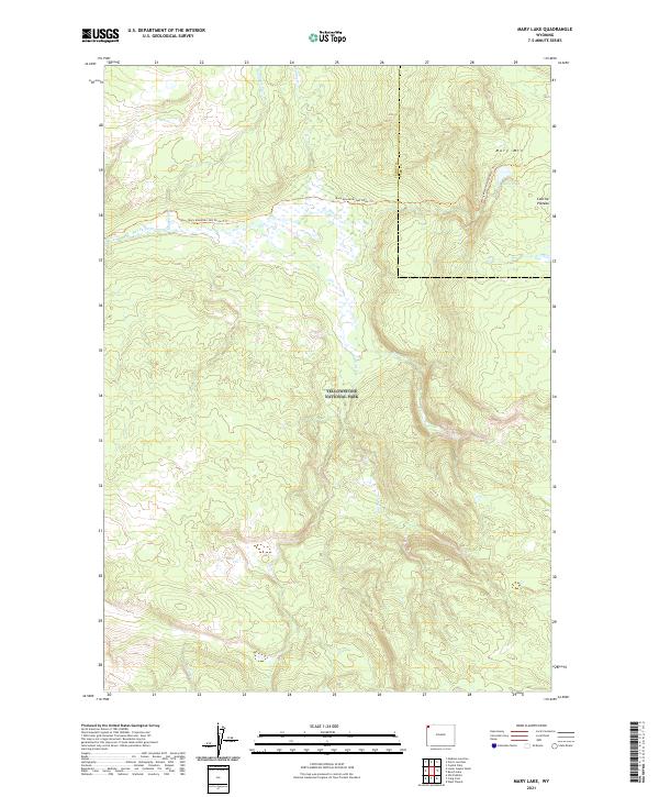 USGS US Topo 7.5-minute map for Mary Lake WY 2021