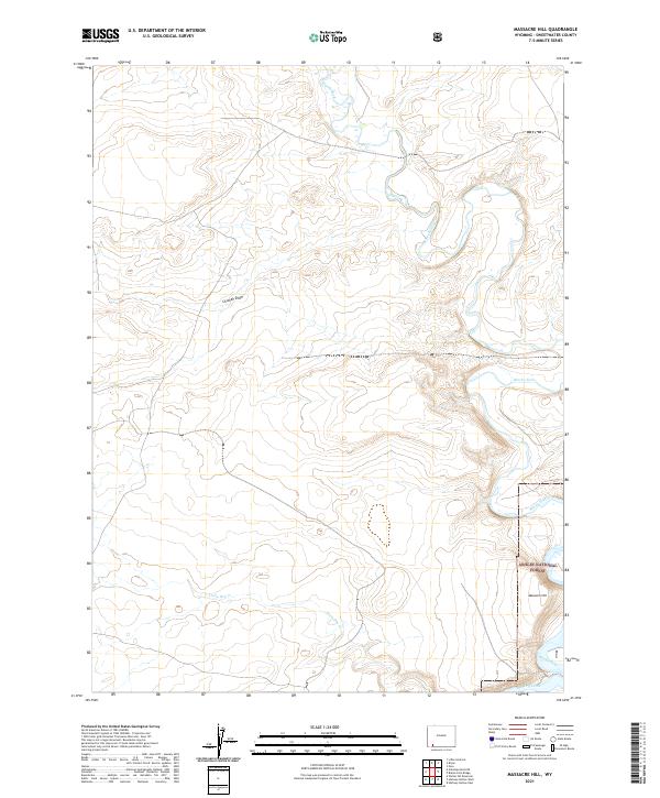 USGS US Topo 7.5-minute map for Massacre Hill WY 2021