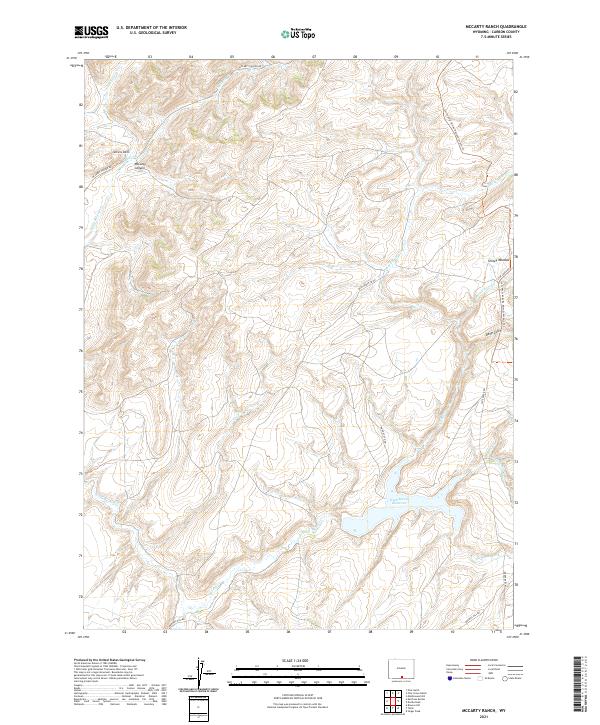 USGS US Topo 7.5-minute map for McCarty Ranch WY 2021