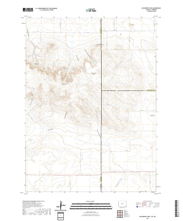 USGS US Topo 7.5-minute map for McCompsey Pass WYNE 2021