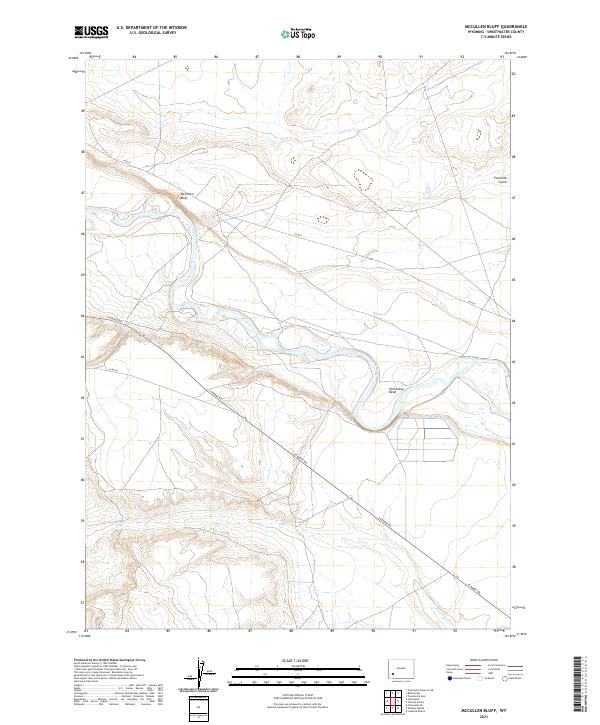 USGS US Topo 7.5-minute map for McCullen Bluff WY 2021