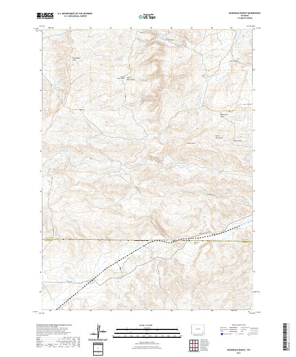 USGS US Topo 7.5-minute map for McDonald Ranch WY 2021