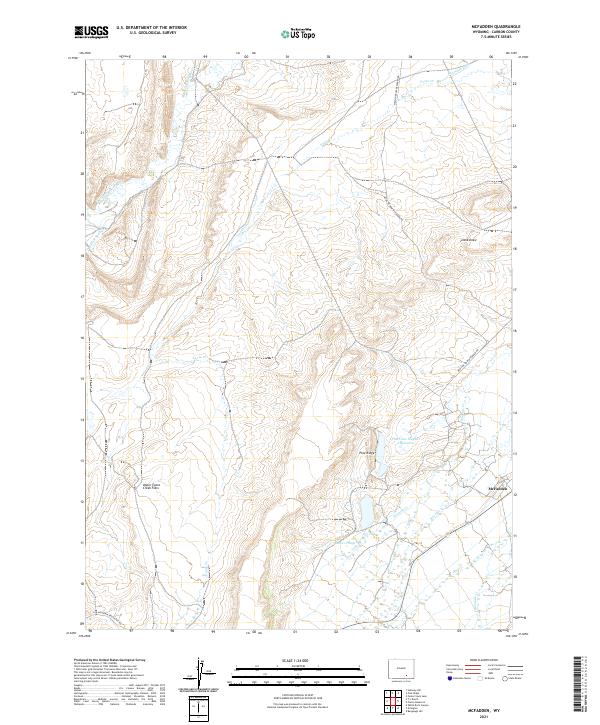 USGS US Topo 7.5-minute map for McFadden WY 2021