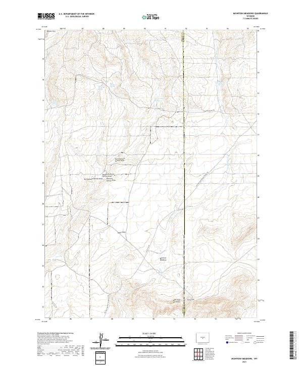 USGS US Topo 7.5-minute map for McIntosh Meadows WY 2021