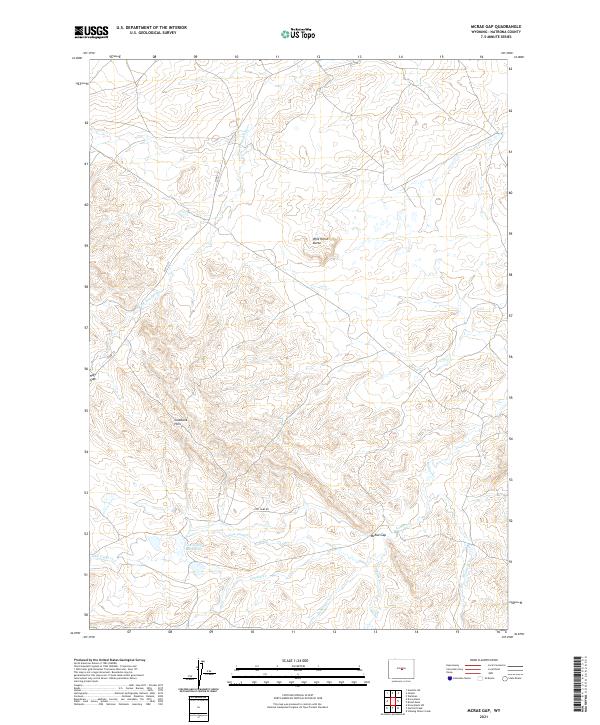 USGS US Topo 7.5-minute map for McRae Gap WY 2021