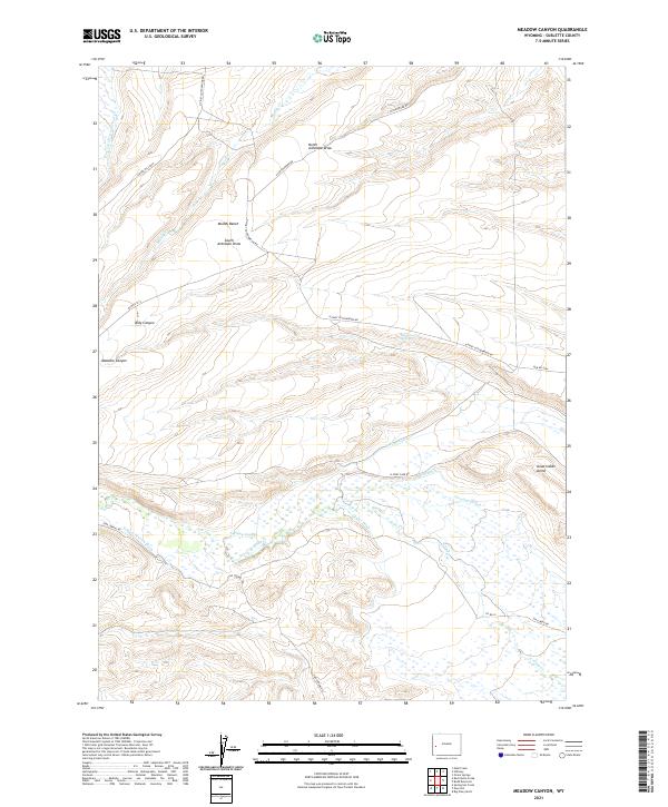 USGS US Topo 7.5-minute map for Meadow Canyon WY 2021