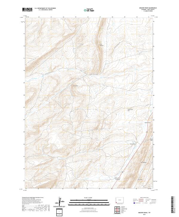 USGS US Topo 7.5-minute map for Meadow Draw WY 2021