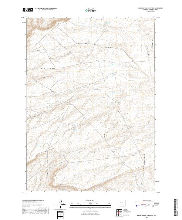 USGS US Topo 7.5-minute map for Measel Spring Reservoir WY 2021