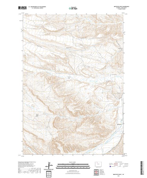 USGS US Topo 7.5-minute map for Meeteetse West WY 2021