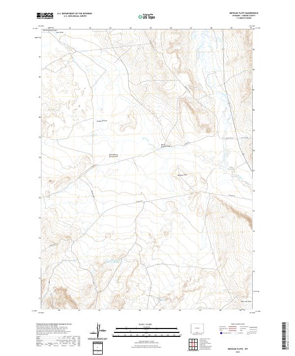 USGS US Topo 7.5-minute map for Mexican Flats WY 2021