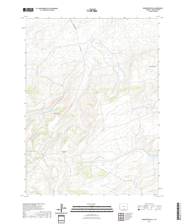 USGS US Topo 7.5-minute map for Middlewood Hill WY 2021