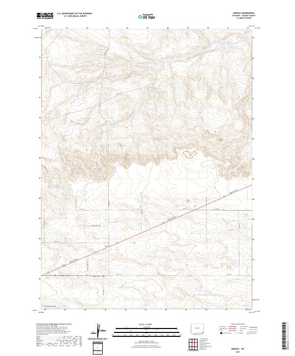 USGS US Topo 7.5-minute map for Midway WY 2021