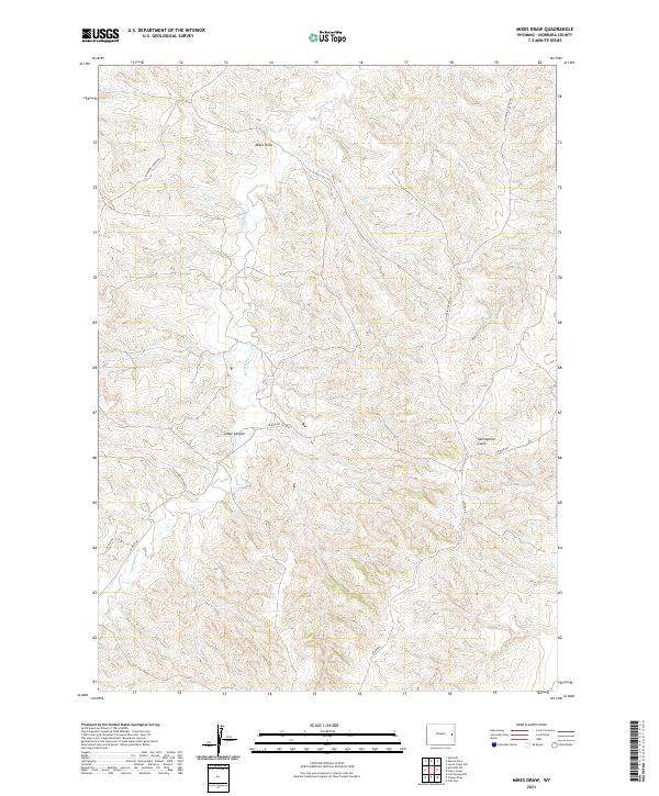 USGS US Topo 7.5-minute map for Mikes Draw WY 2021