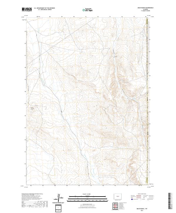 USGS US Topo 7.5-minute map for Miles Ranch WY 2021