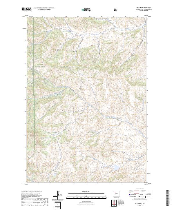 US Topo 7.5-minute map for Milk Creek WY