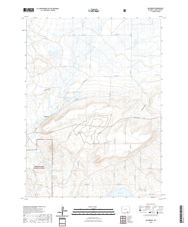 USGS US Topo 7.5-minute map for Millbrook WY 2021