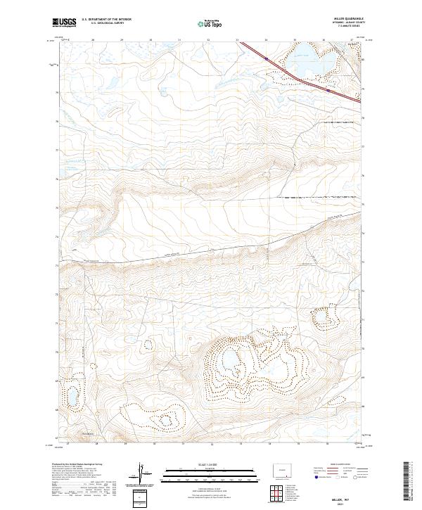 USGS US Topo 7.5-minute map for Miller WY 2021