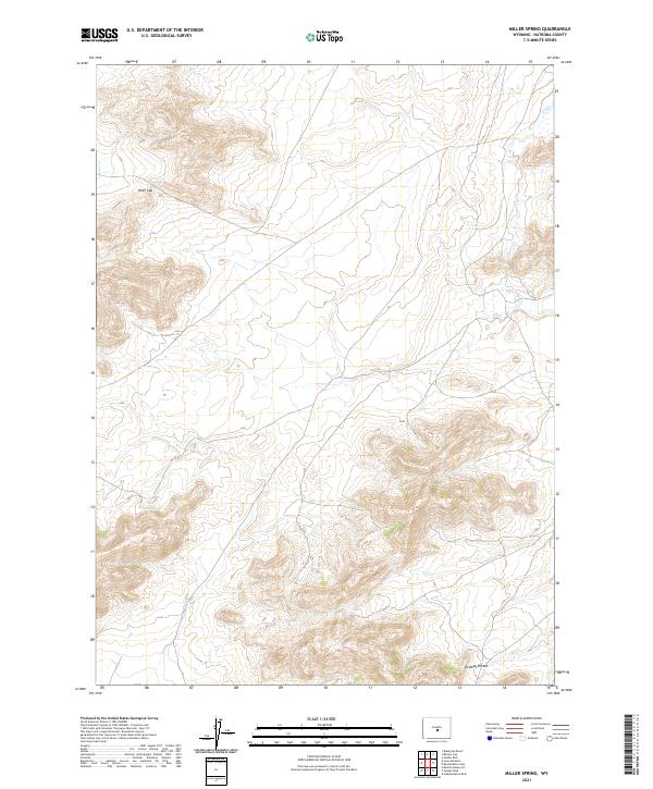 USGS US Topo 7.5-minute map for Miller Spring WY 2021