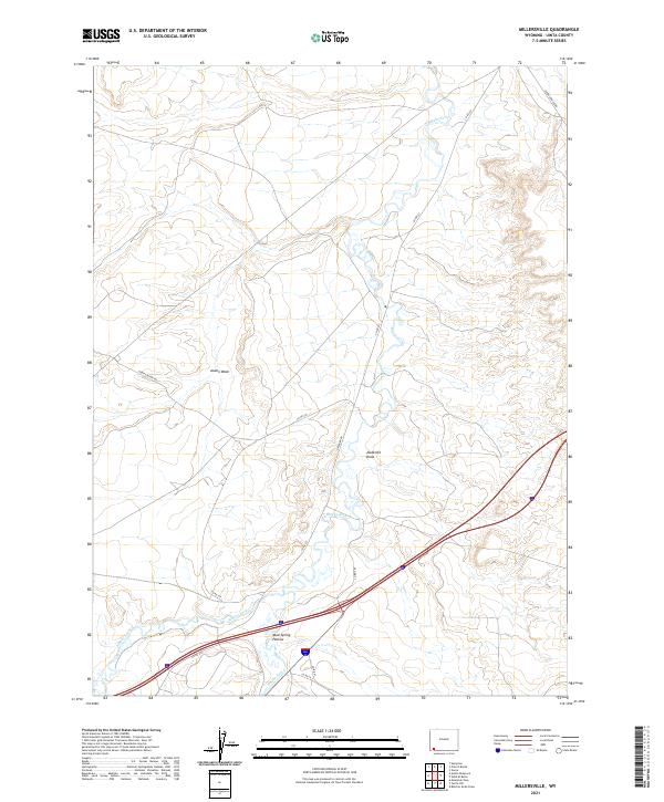 USGS US Topo 7.5-minute map for Millersville WY 2021