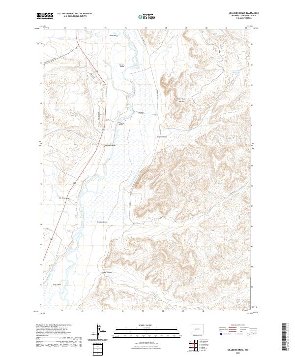 USGS US Topo 7.5-minute map for Milleson Draw WY 2021