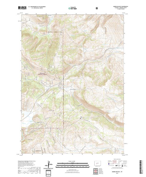 USGS US Topo 7.5-minute map for Miners Delight WY 2021