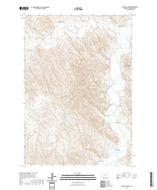 USGS US Topo 7.5-minute map for Mitchell Draw WY 2021