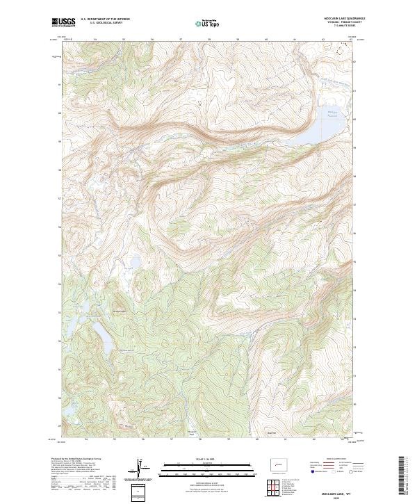 US Topo 7.5-minute map for Moccasin Lake WY