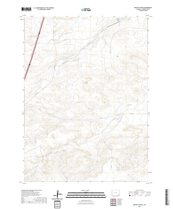 USGS US Topo 7.5-minute map for Moffett Ranch WY 2021