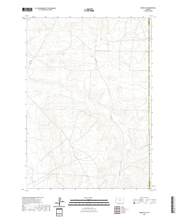 USGS US Topo 7.5-minute map for Moneta SE WY 2021