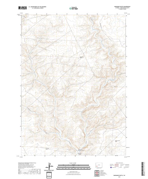 USGS US Topo 7.5-minute map for Monument Butte WY 2021