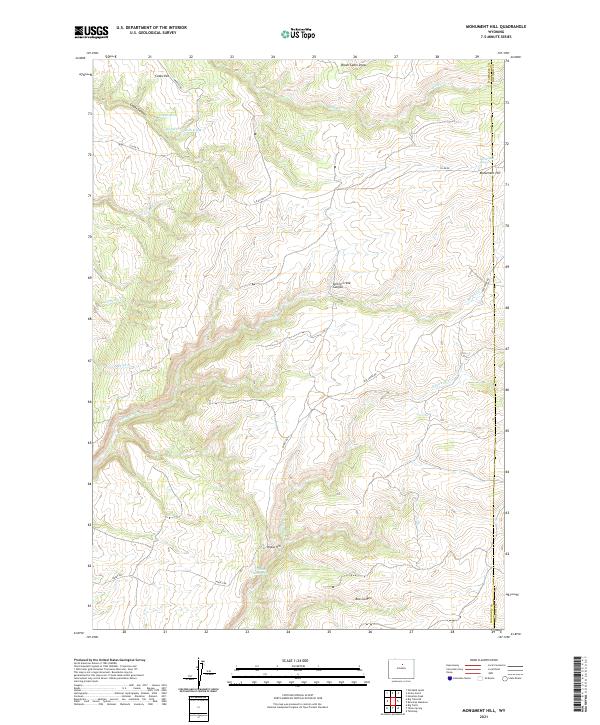 USGS US Topo 7.5-minute map for Monument Hill WY 2021