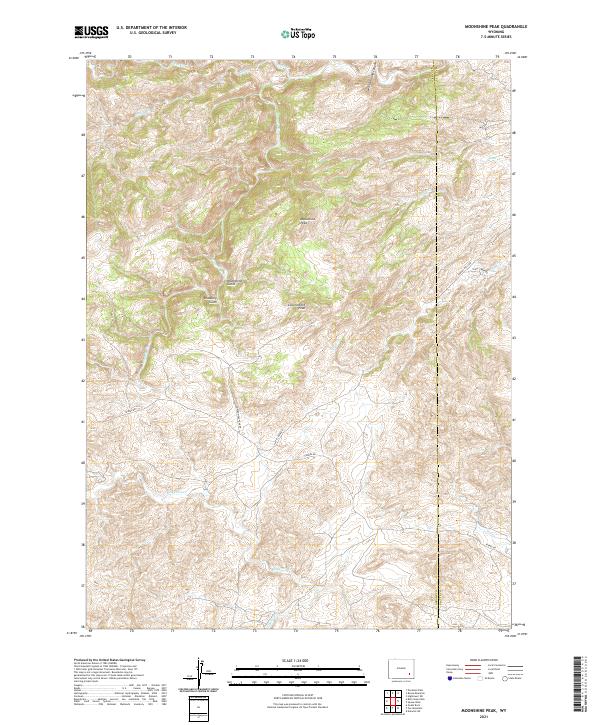 USGS US Topo 7.5-minute map for Moonshine Peak WY 2021