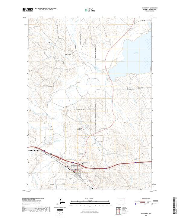 USGS US Topo 7.5-minute map for Moorcroft WY 2021