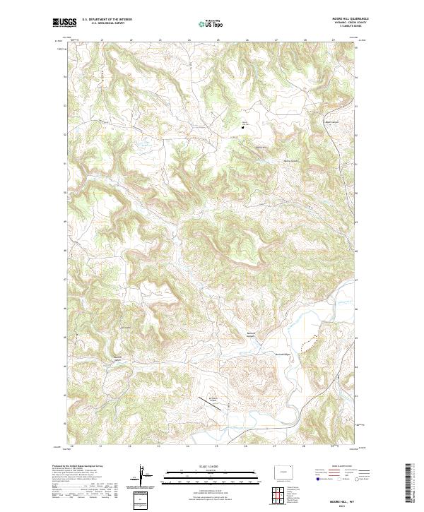 USGS US Topo 7.5-minute map for Moore Hill WY 2021