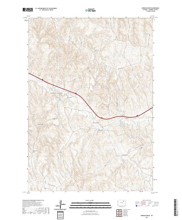 USGS US Topo 7.5-minute map for Morgan Draw WY 2021