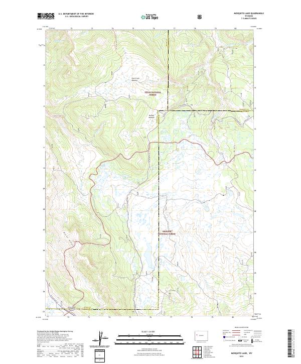 USGS US Topo 7.5-minute map for Mosquito Lake WY 2021