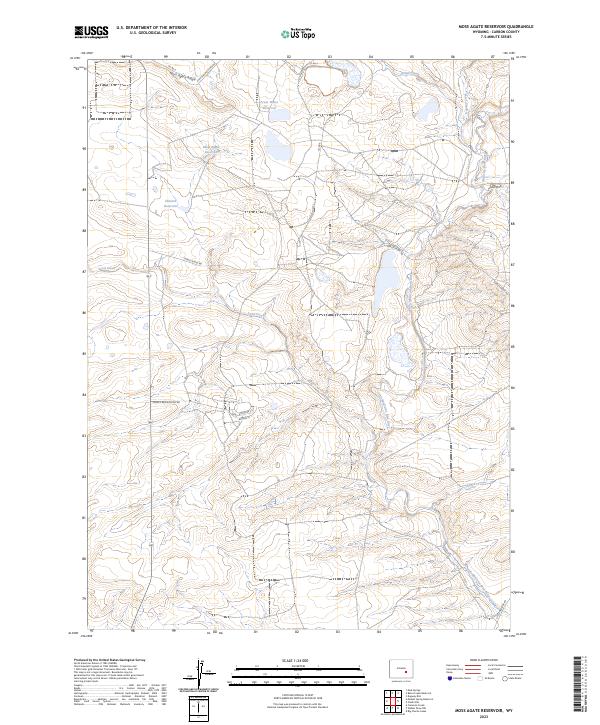 US Topo 7.5-minute map for Moss Agate Reservoir WY