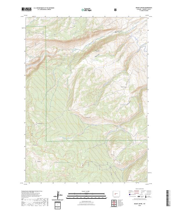 US Topo 7.5-minute map for Mount Arter WY