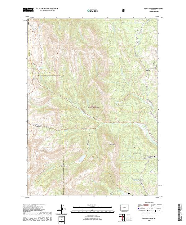 USGS US Topo 7.5-minute map for Mount Schidler WY 2021