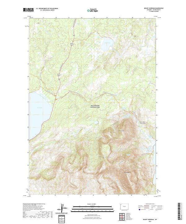 USGS US Topo 7.5-minute map for Mount Sheridan WY 2021