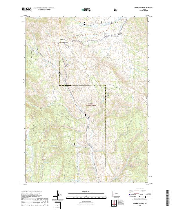 USGS US Topo 7.5-minute map for Mount Thompson WY 2021