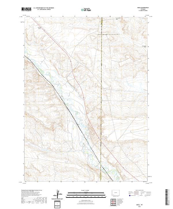 USGS US Topo 7.5-minute map for Moxa WY 2021