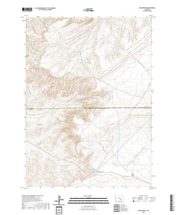 USGS US Topo 7.5-minute map for Mud Springs WY 2021