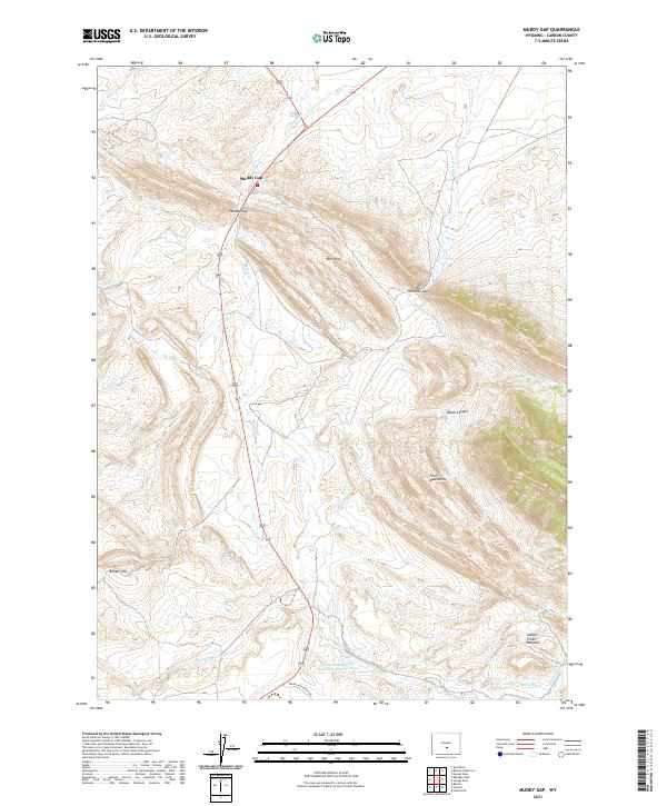 USGS US Topo 7.5-minute map for Muddy Gap WY 2021