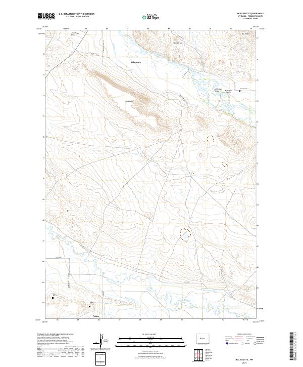 USGS US Topo 7.5-minute map for Mule Butte WY 2021