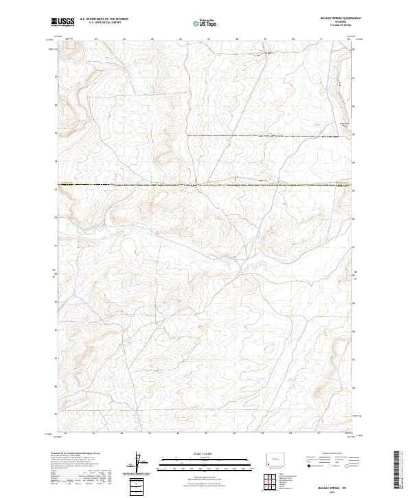 USGS US Topo 7.5-minute map for Mulkay Spring WY 2021