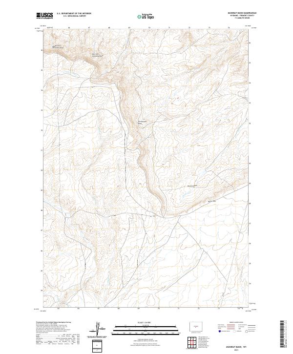 USGS US Topo 7.5-minute map for Muskrat Basin WY 2021